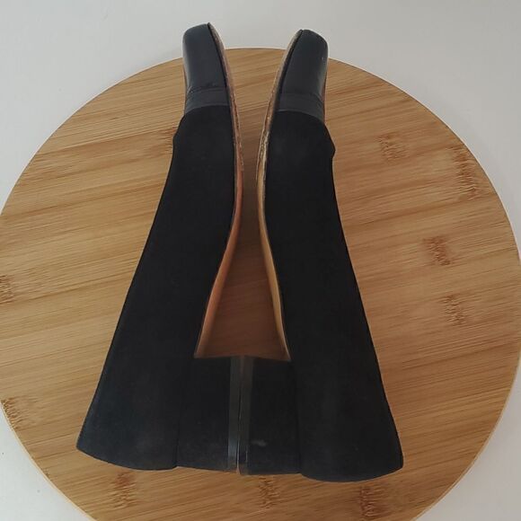 Salvatore Ferragamo Sonia Black Cap Toe Block Heel Pump Size 9 - Picture 12 of 13